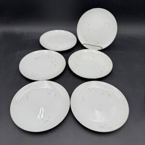 Set/6 Vtg Bread and Butter Plates in Bridal Rose by Celebrity Fine China 6.75"